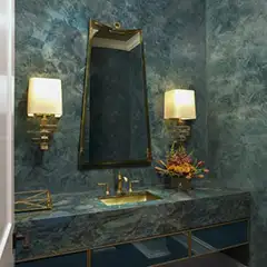 Applicator: Melanie Rzepecki and David Keena. Product: Grassello (powder room). Location: Birmingham, MI.